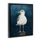 Stupell Industries Perched Coastal Bird Framed Floater Canvas Wall Art Design by Grace Popp